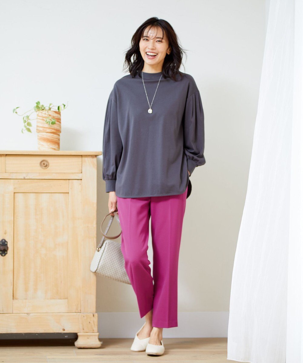 ANY L 【ウエストゴム/ストレッチ/裏起毛】シークレットウォーム　テーパードパンツ 