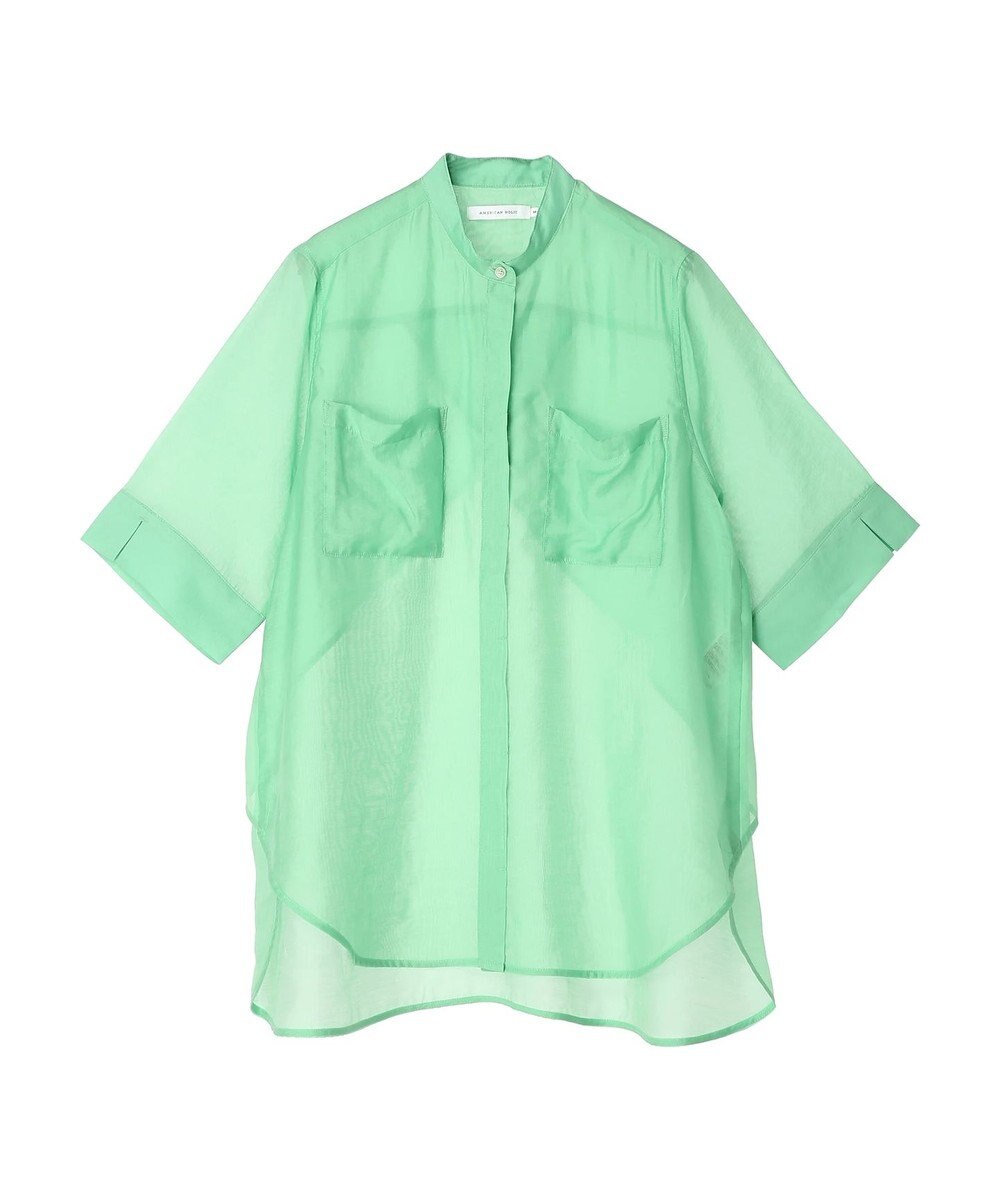 AMERICAN HOLIC シアーバックフレアＷポケットシャツチュニック 