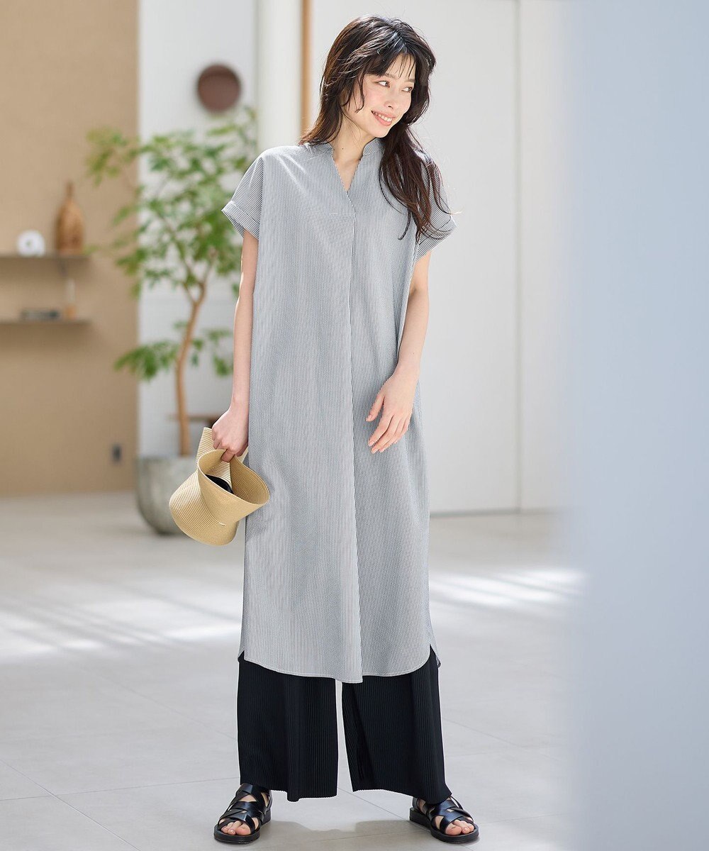 ANY 【洗濯機可】サッカーストライプワンピース 