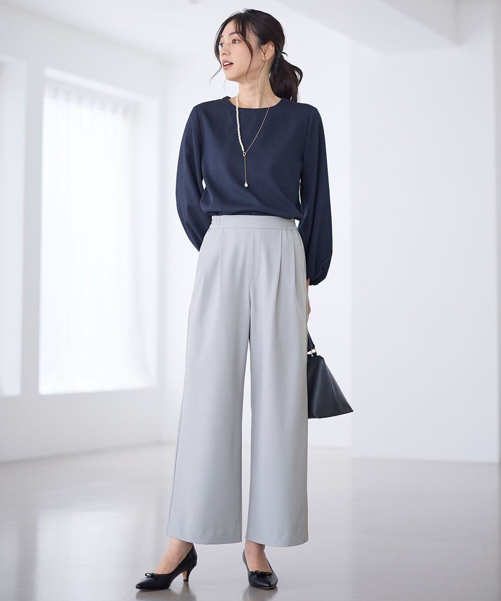 ANY イージーケアライトストレッチワイドパンツ 