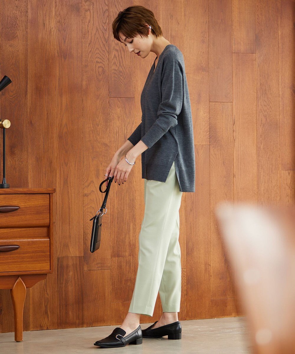 ICB L 【洗える】ウール2WAYストレッチ テーパードパンツ 