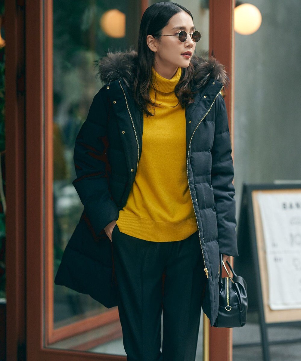 23区 L 【滝沢眞規子さん着用/洗える】ピュアカシミヤ タートルネック ニット 