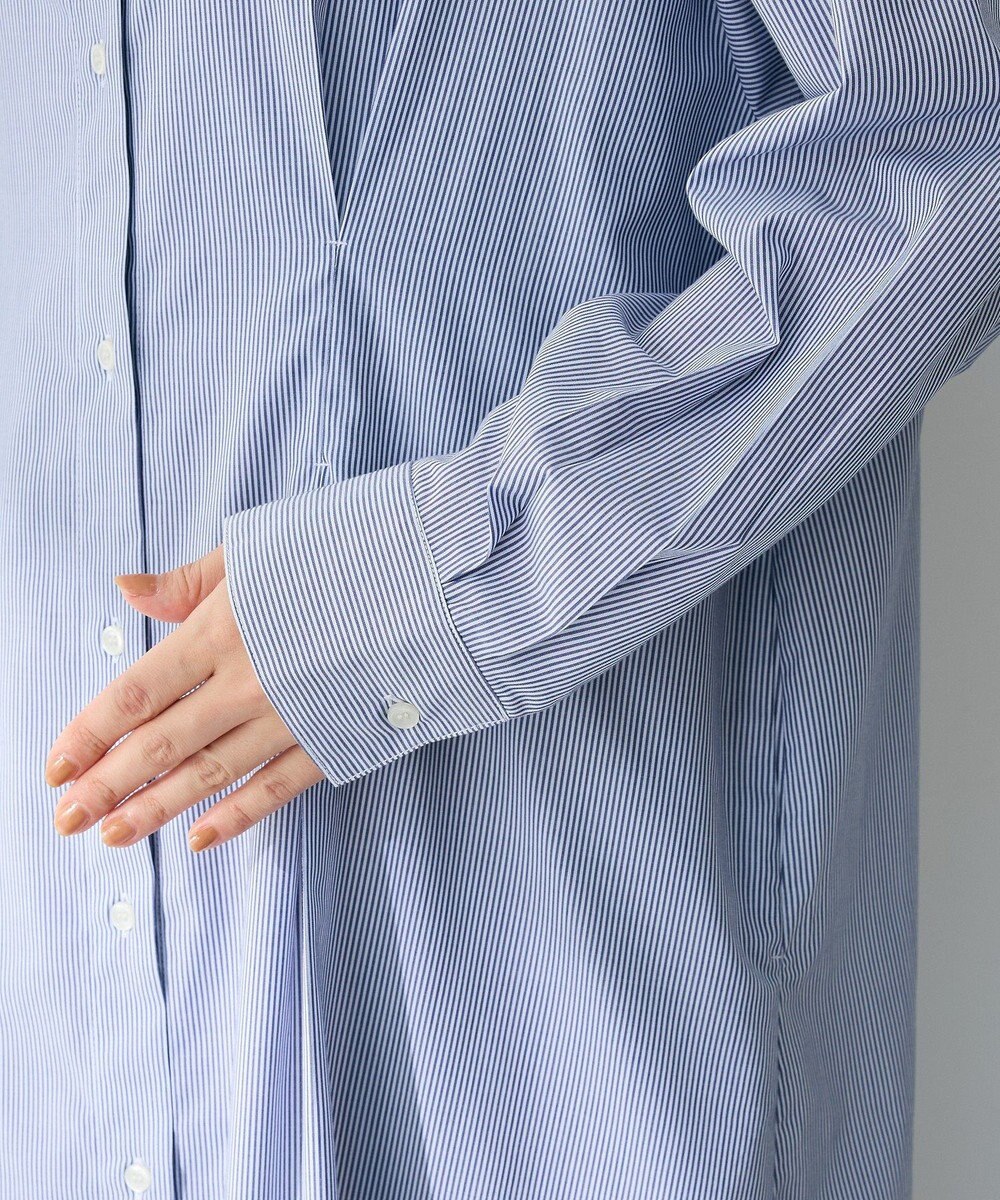 Green Parks イージーケア抜け衿ウエストタックシャツワンピース 