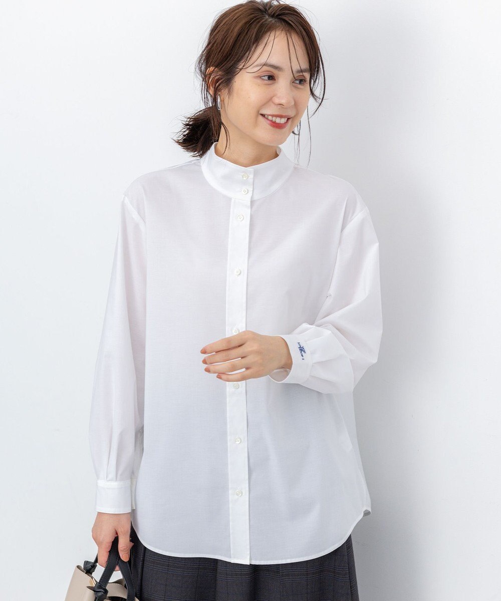 組曲 S 【加藤ローサさん着用 / 前後着用可】コットンタッチシャーティング刺繍入り ブラウス 
