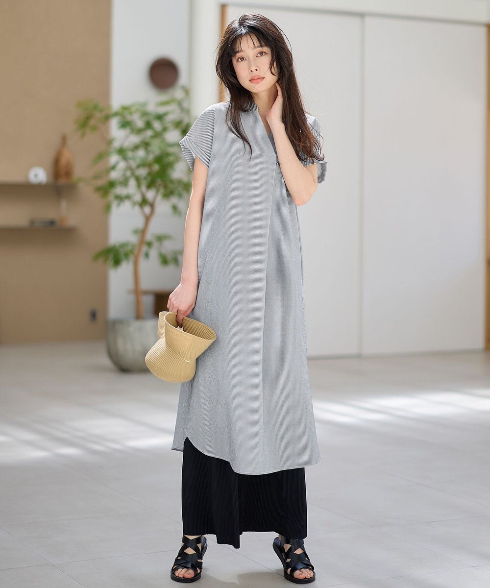 ANY 【洗濯機可】サッカーストライプワンピース 