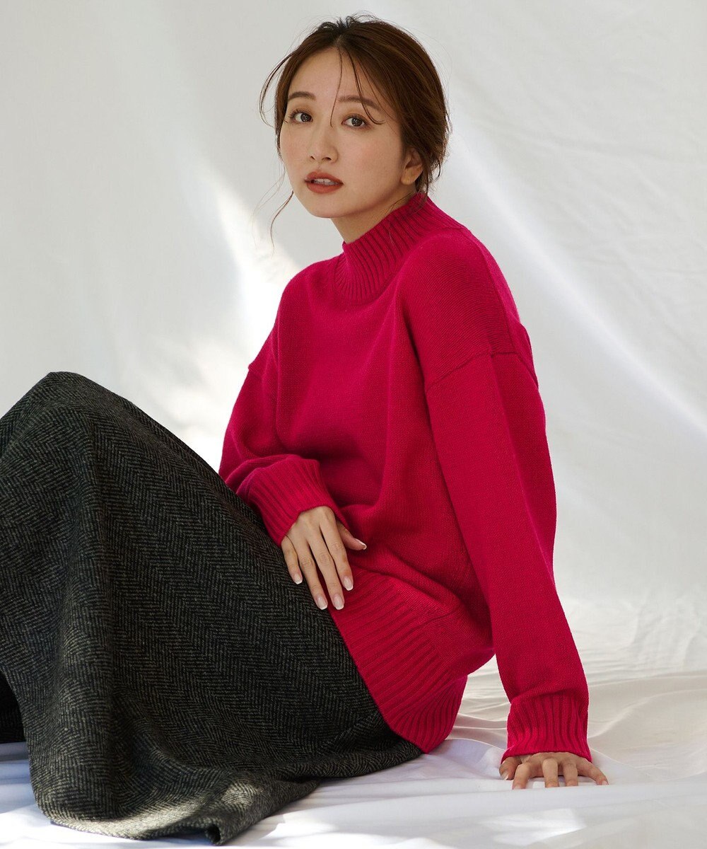 ANY 【ウエストゴム】ループツイードヘリンボーンフレアスカート 