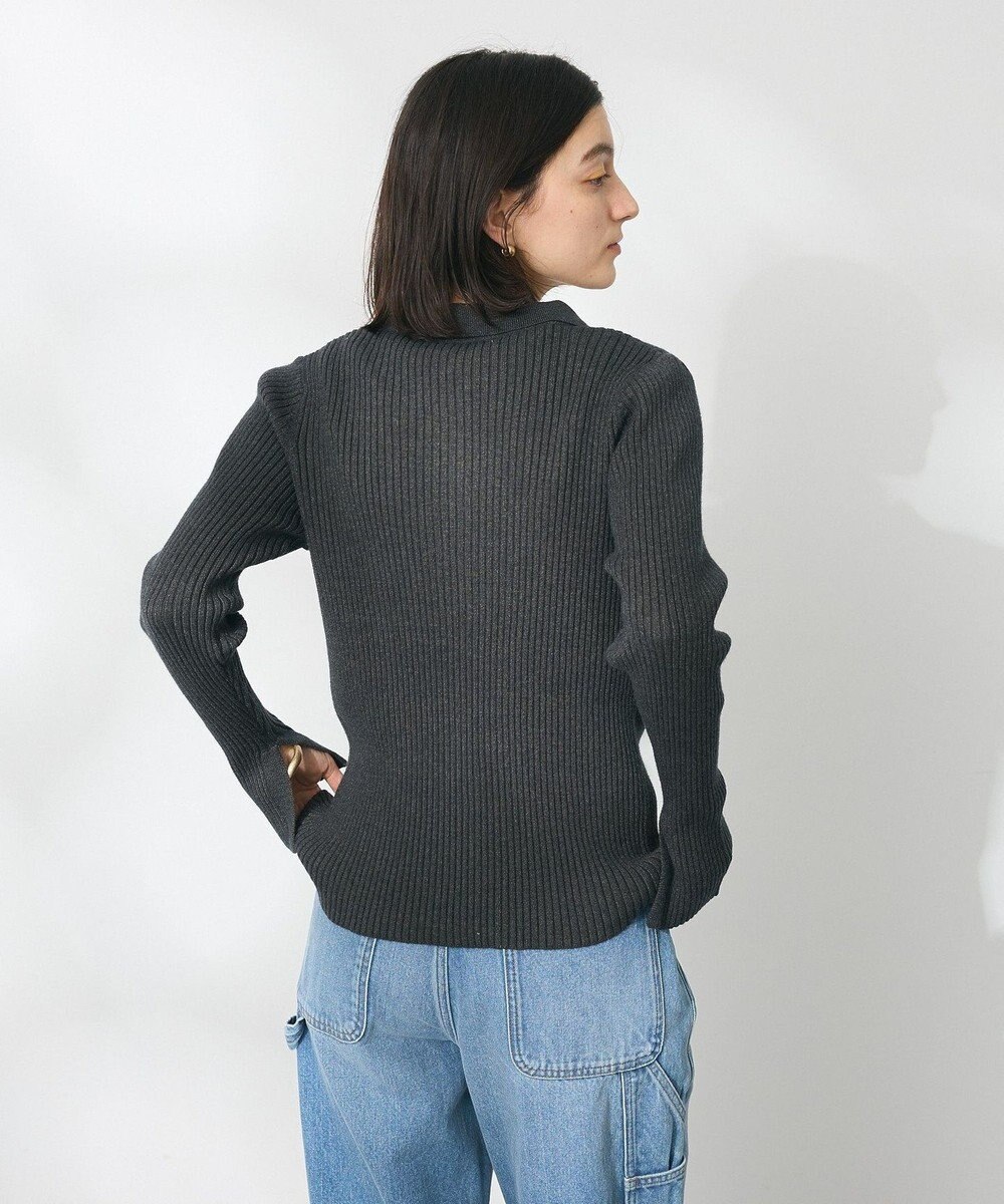 CRAFT STANDARD BOUTIQUE 襟付きニットコンパクトカーディガン 