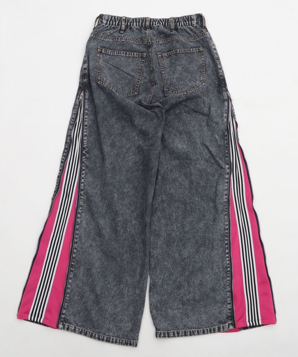 WEGO 【ユニセックス着用ITEM】ジャージドッキングZIPデニムパンツ 