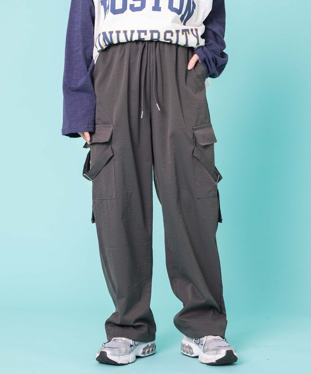 WEGO 【ウエストゴム】サイドベルトカーゴパンツ 
