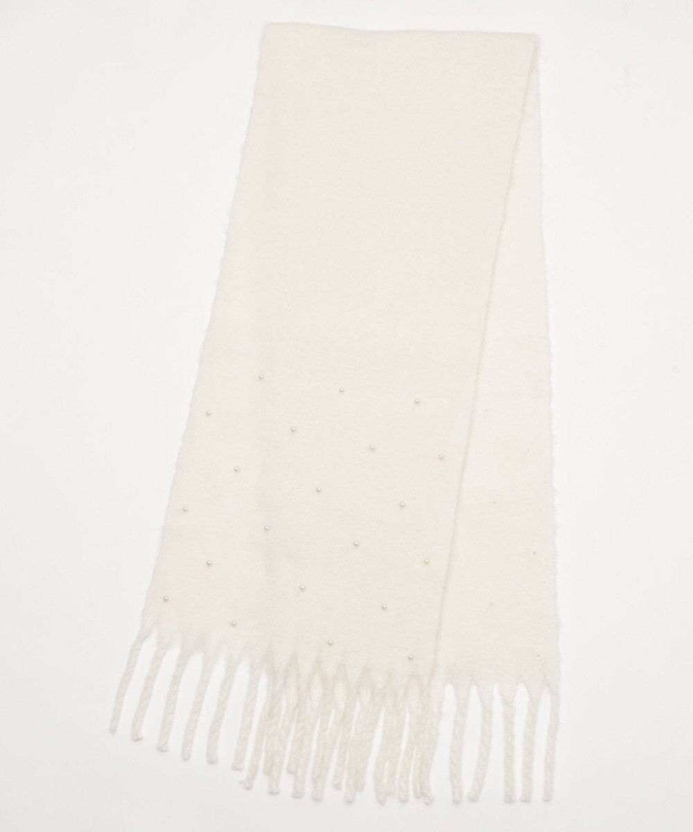 WEGO パール付きワイドフリンジストール 