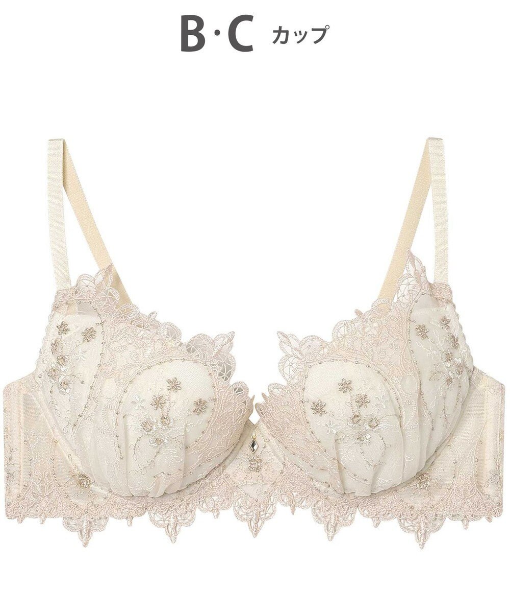 AMPHI ブラジャー 谷間メイク カップ上辺が浮きにくい Gカップまで対応 大きいサイズ 【Glama-Rich グラマリッチ ボリュームUPタイプ】 ブラ BYJ306 アンフィ／ワコール 