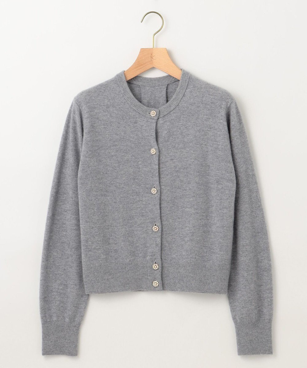 組曲 L 【アンサンブル対応可】ピュアカシミヤ ビジューカーディガン 