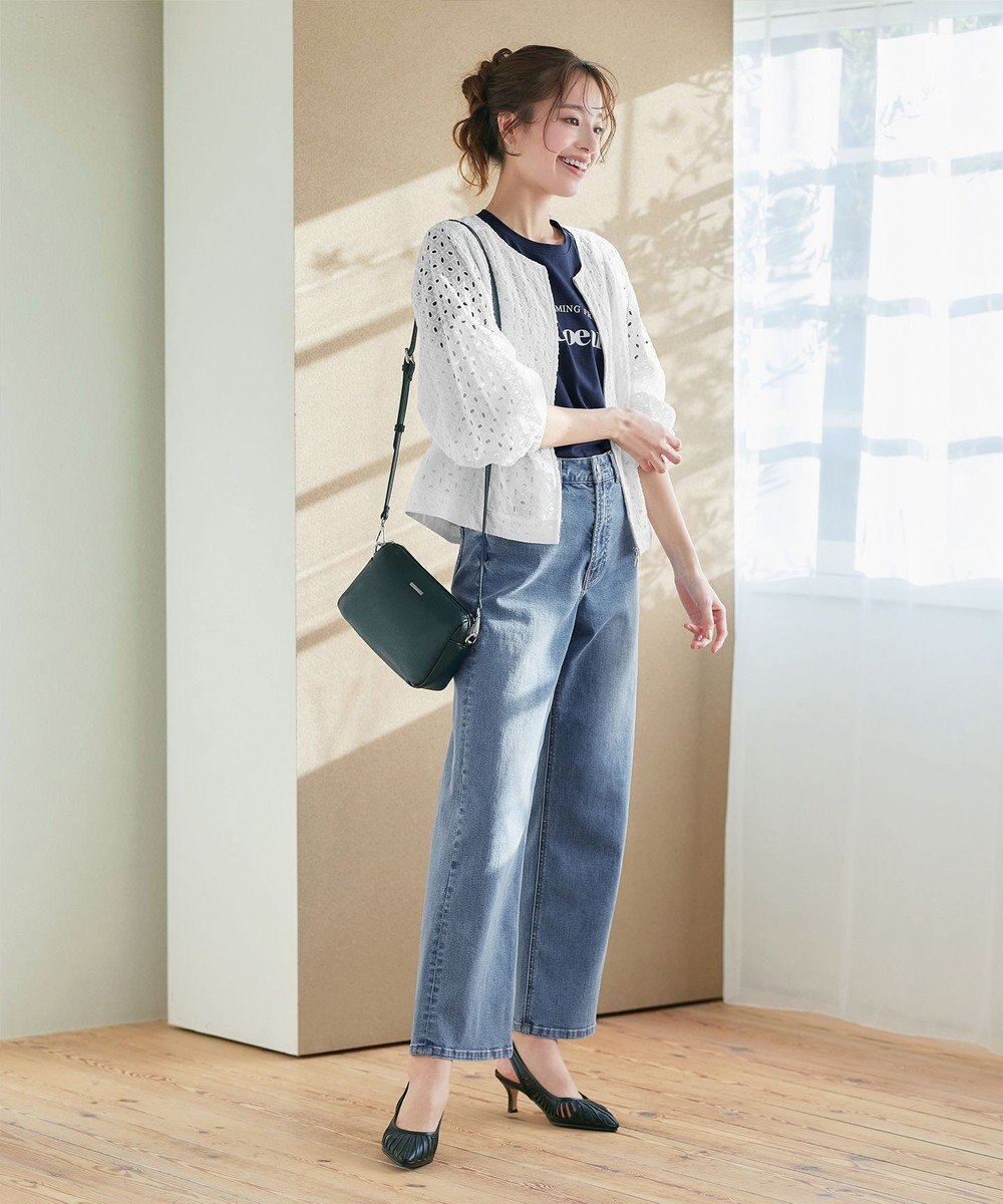 Tiaclasse L 【洗える】パンチングレースブルゾン 