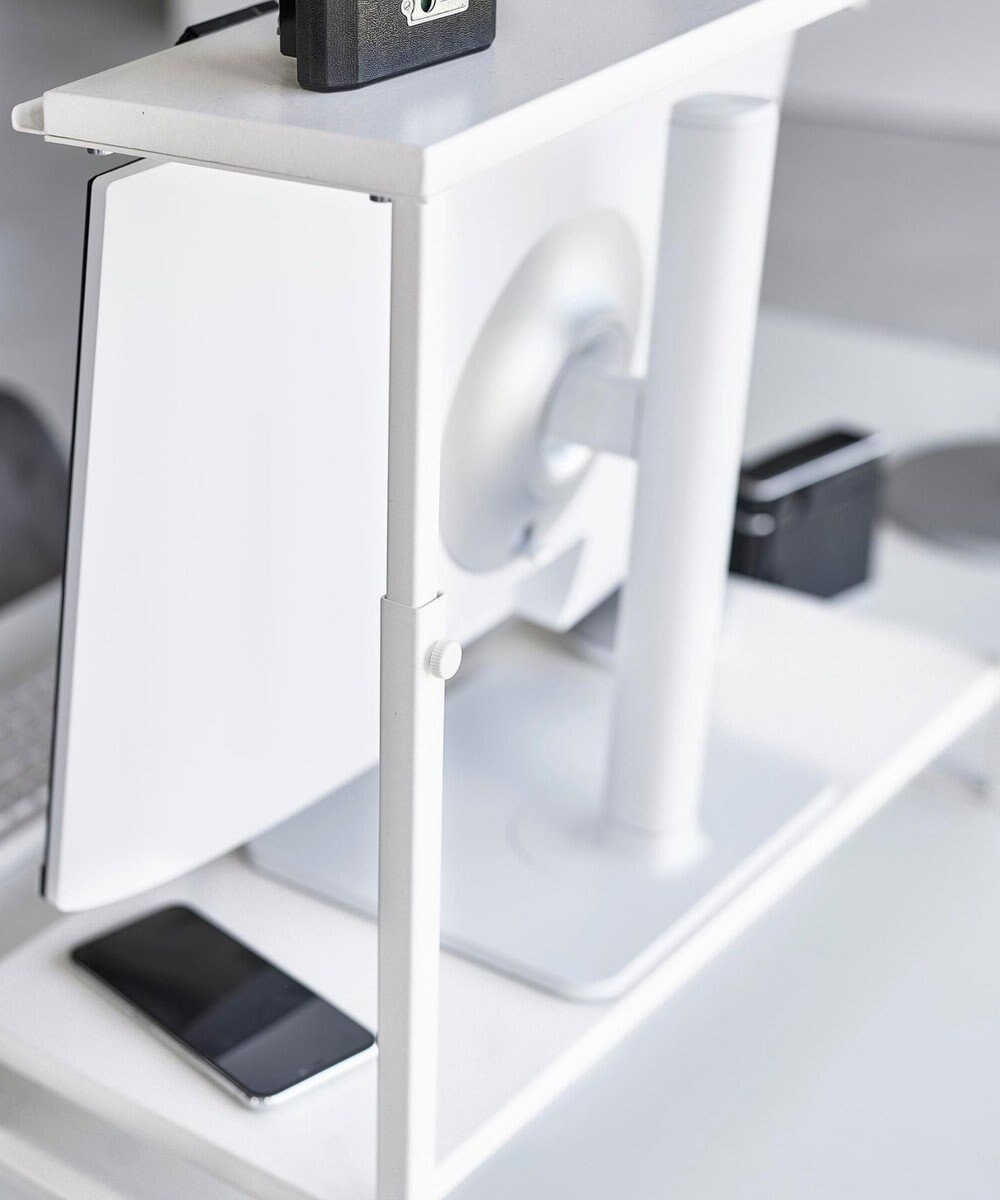 tower モニター上下ラック タワー 2段 ホワイト 