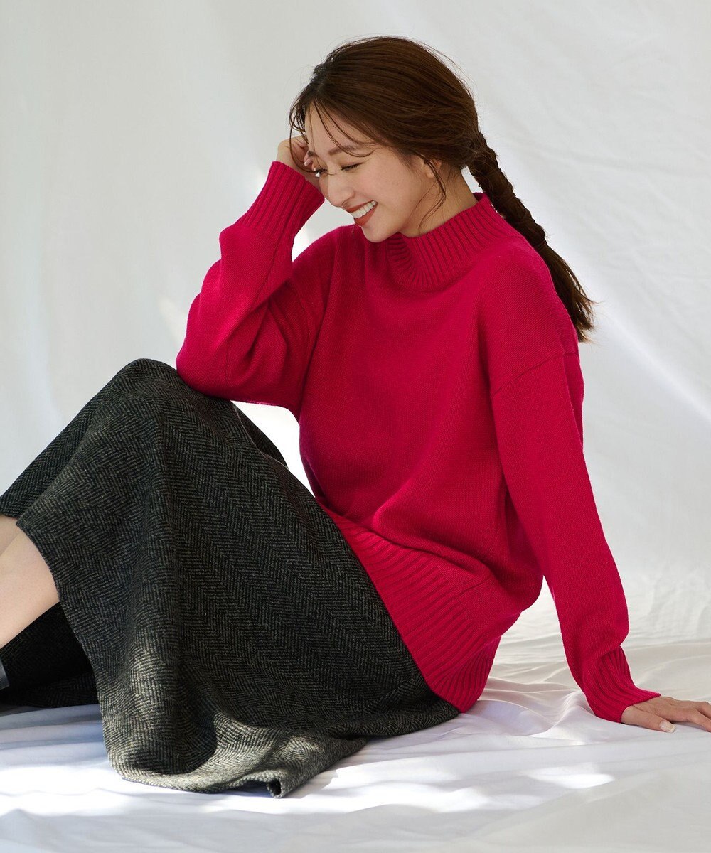 ANY 【ウエストゴム】ループツイードヘリンボーンフレアスカート 