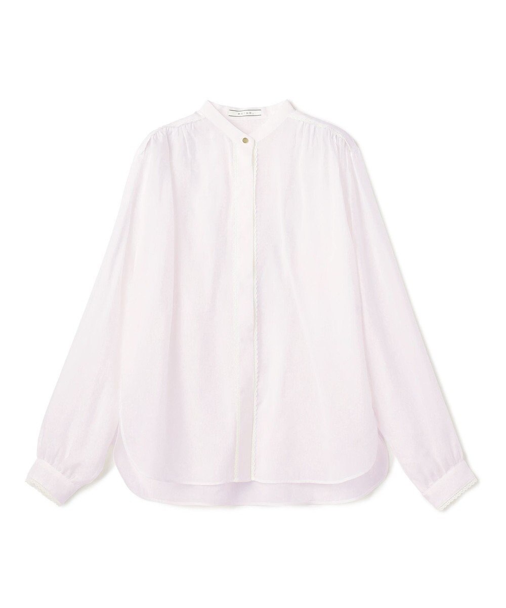 BEIGE， PAULINE / リネンヴィスコースレースブラウス 