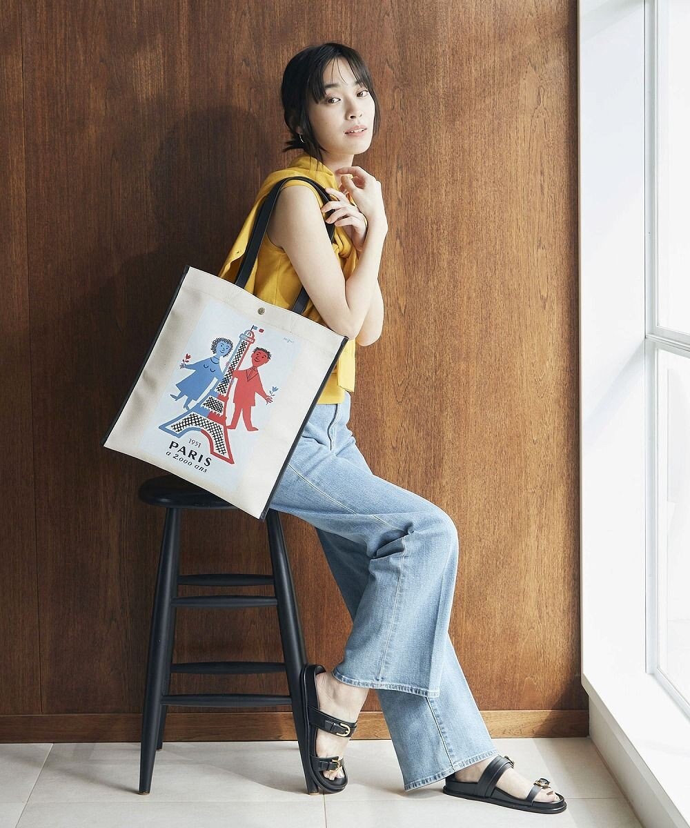 TOPKAPI 【Breath TOPKAPI】サヴィニャック × Breath TOPKAPI アート プリント フラット オーガニックキャンバス トート バッグ 