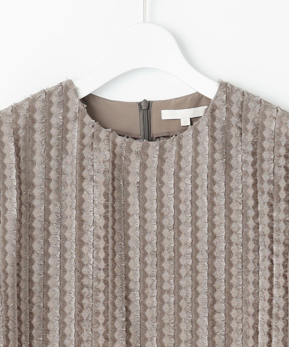 自由区 【セットアップ対応・洗える】フリンジジャガード ブラウス 