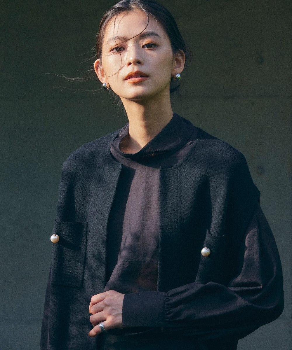 UNFILO イージーケア ボウタイ ブラウス 