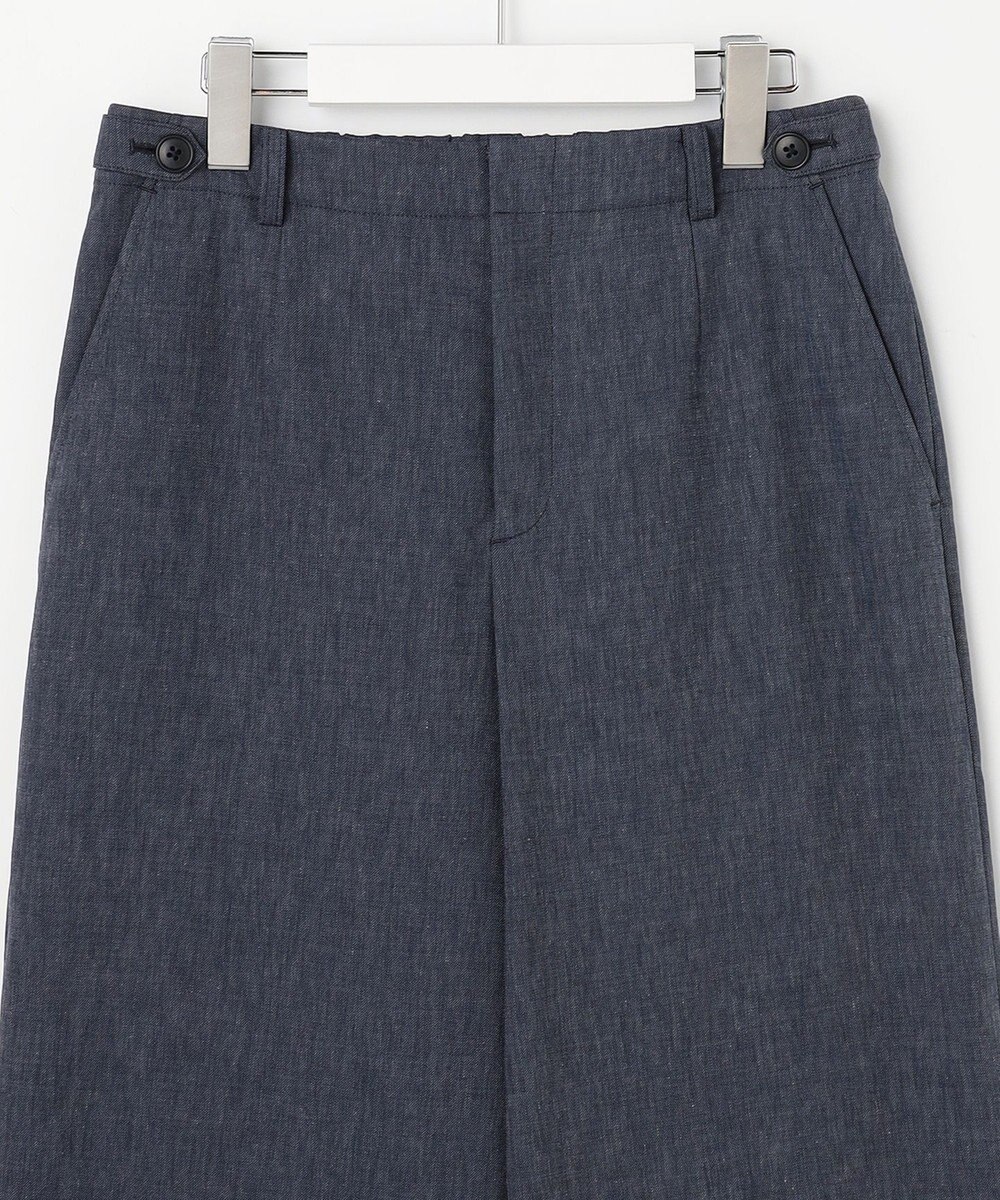 J.PRESS LADIES S リネンバイオシャンブレー ワイド パンツ 