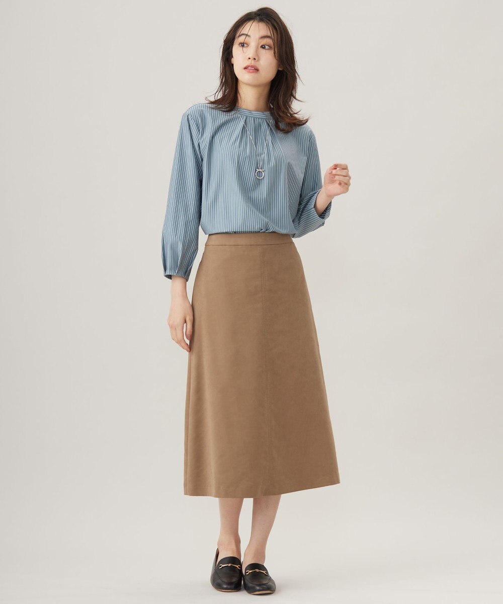 J.PRESS LADIES ストライプジャージー モックネック カットソー 