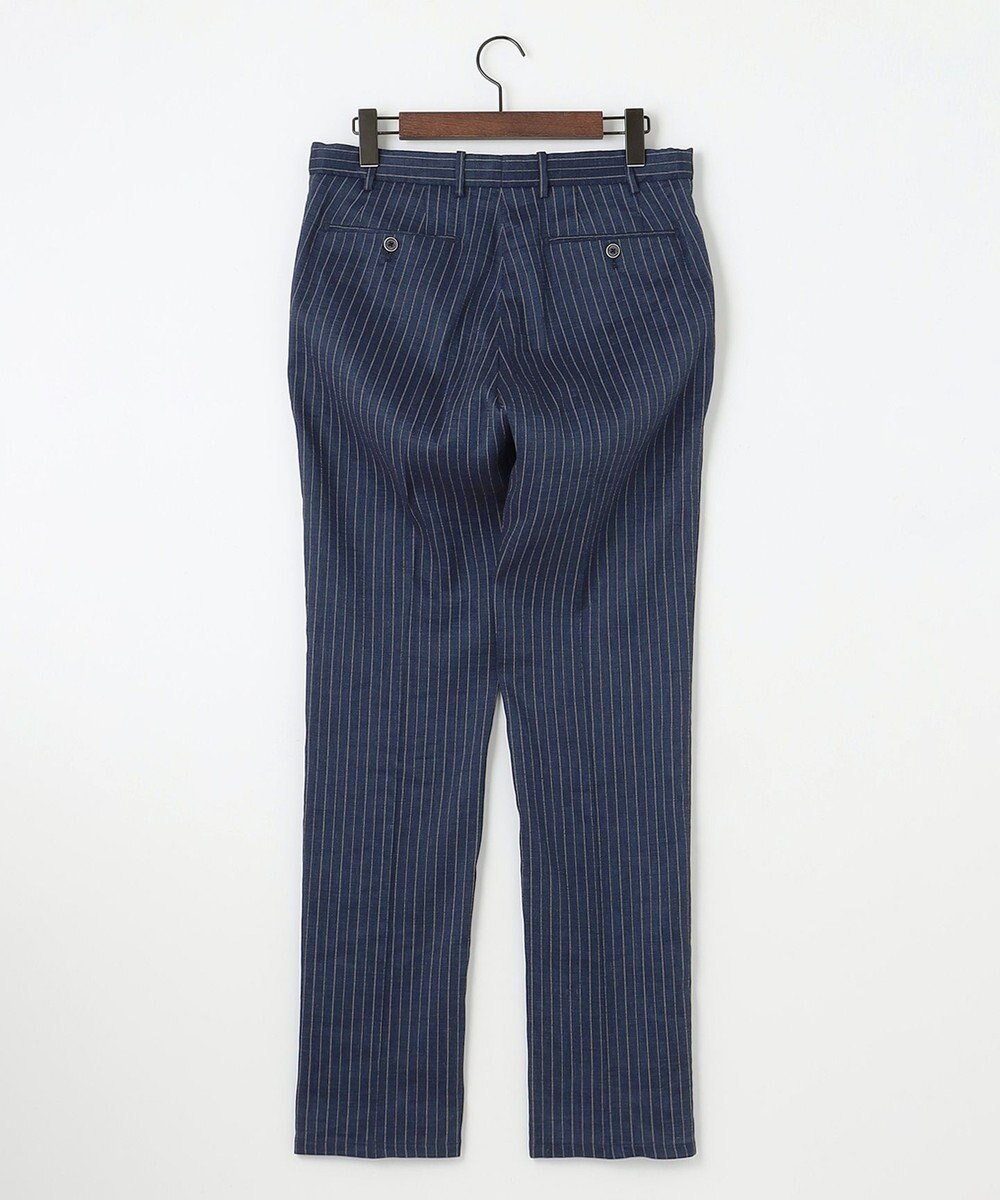 JOSEPH ABBOUD 【清涼/軽量/ストレッチ】ミックスリネンストライプ イージーパンツ 