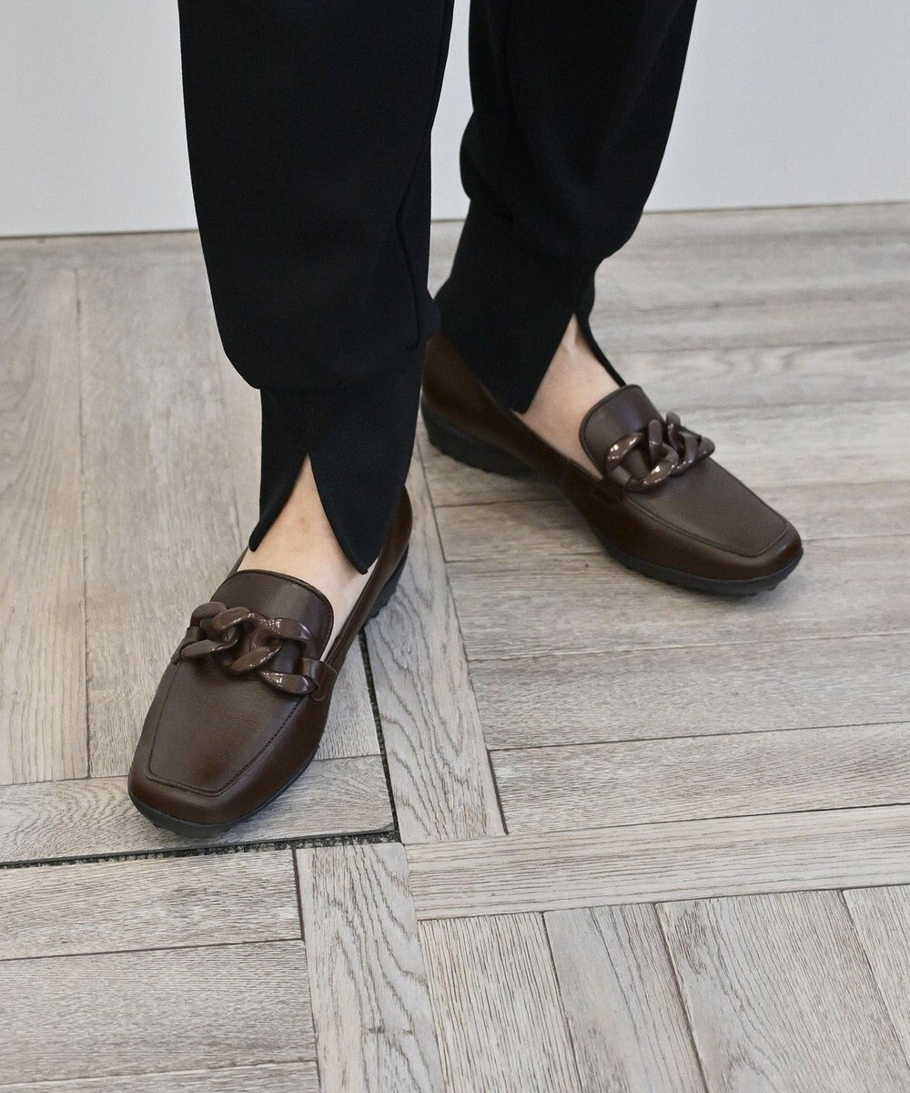 Pointer 【石岡真実さん着用】日本製 本革超軽量チェーンモチーフローファー 