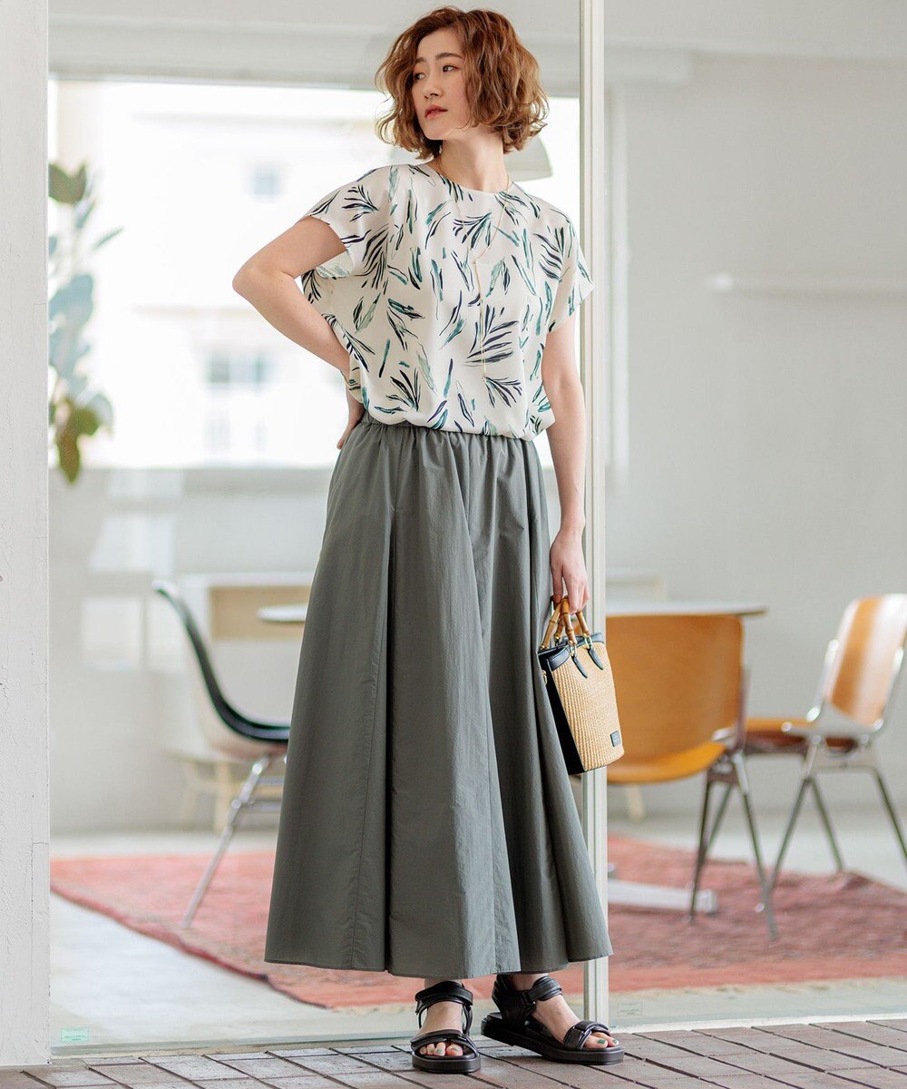 23区 S 【洗える】スリークボタニカルプリント ブラウス 