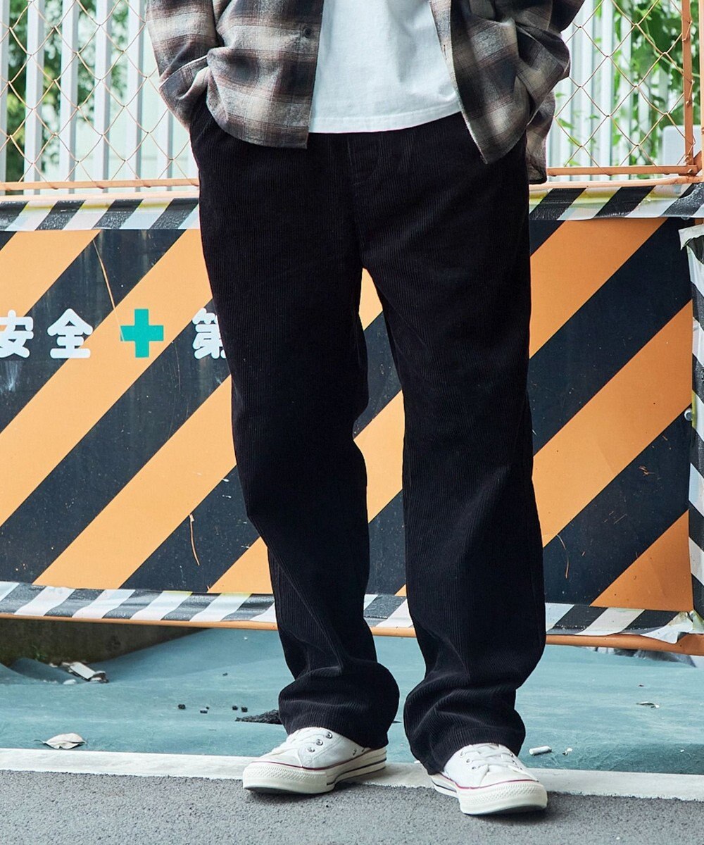 WEGO 【ウエストゴム/ユニセックス着用ITEM】コーデュロイイージーストレートパンツ 