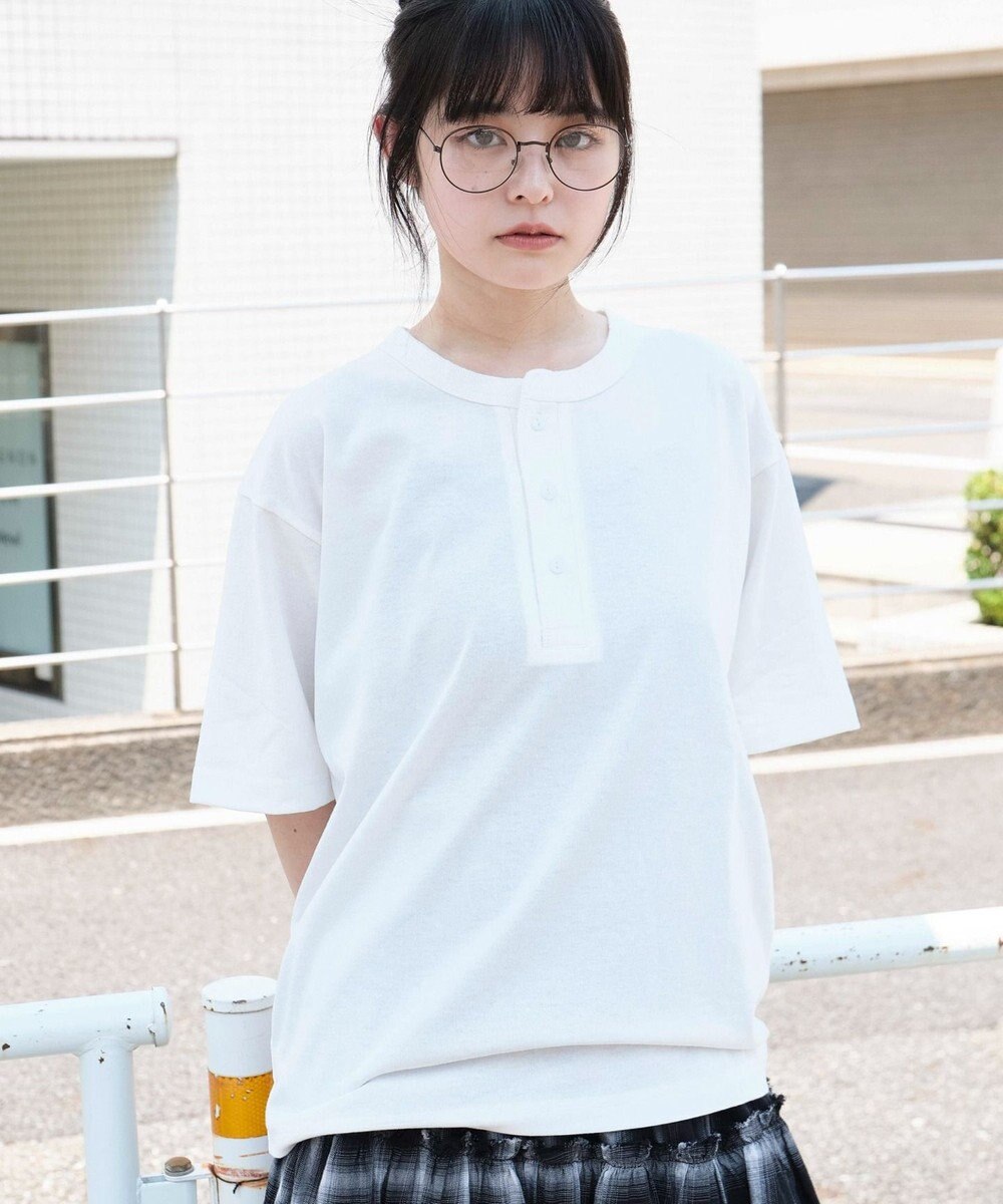 WEGO 【ユニセックス着用ITEM/MLサイズ展開】リラックスフィットヘンリーネックT（SS） 