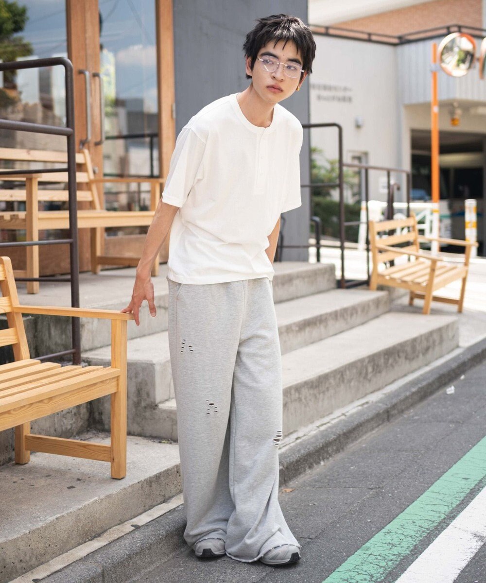 WEGO 【ユニセックス着用ITEM/MLサイズ展開】リラックスフィットヘンリーネックT（SS） 