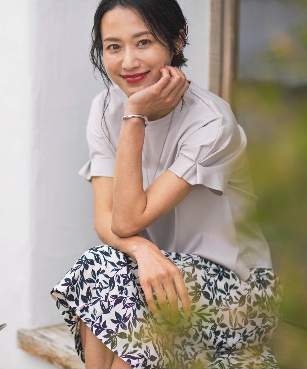 J.PRESS LADIES L 【接触冷感】コットンスムース フレンチスリーブ カットソー 