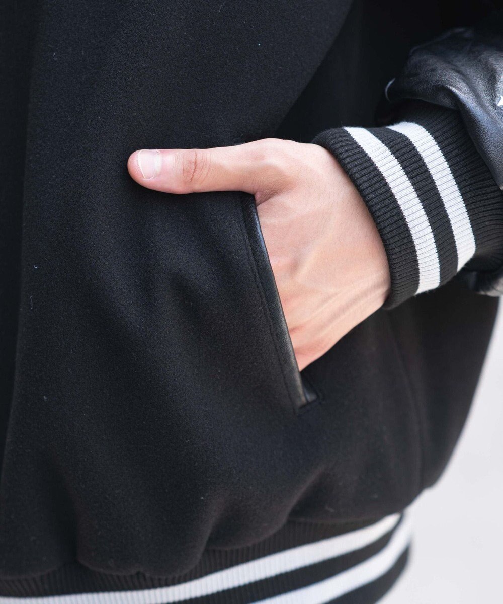 WEGO 【25年秋冬新作/ユニセックス着用ITEM/SMLサイズ展開】メルトンワッペンスタジャン 