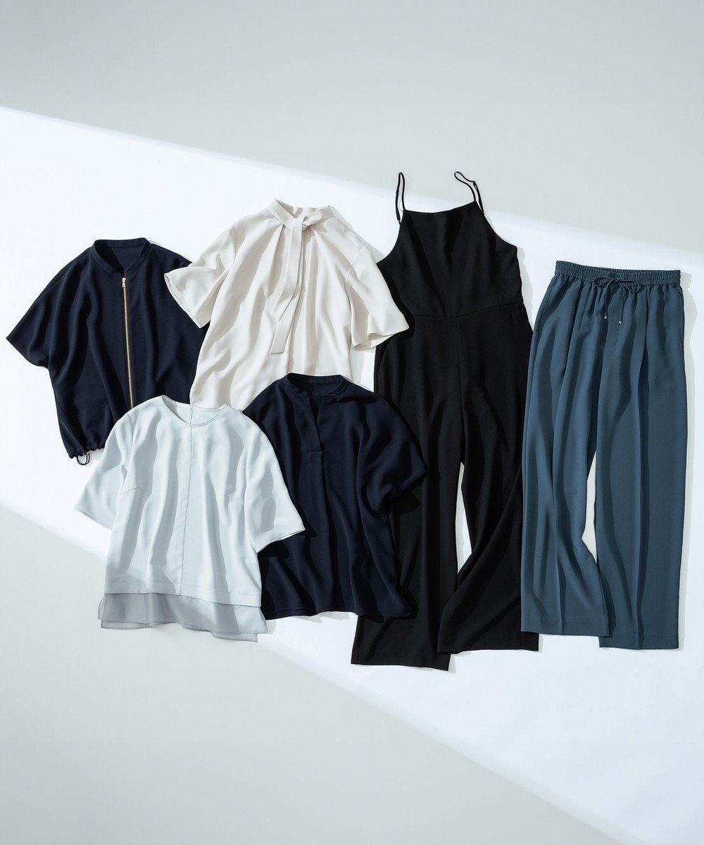 23区 【一部店舗限定/吸水速乾/UVカット/接触冷感】ストレッチジョーゼット フレンチスリーブ ブルゾン 