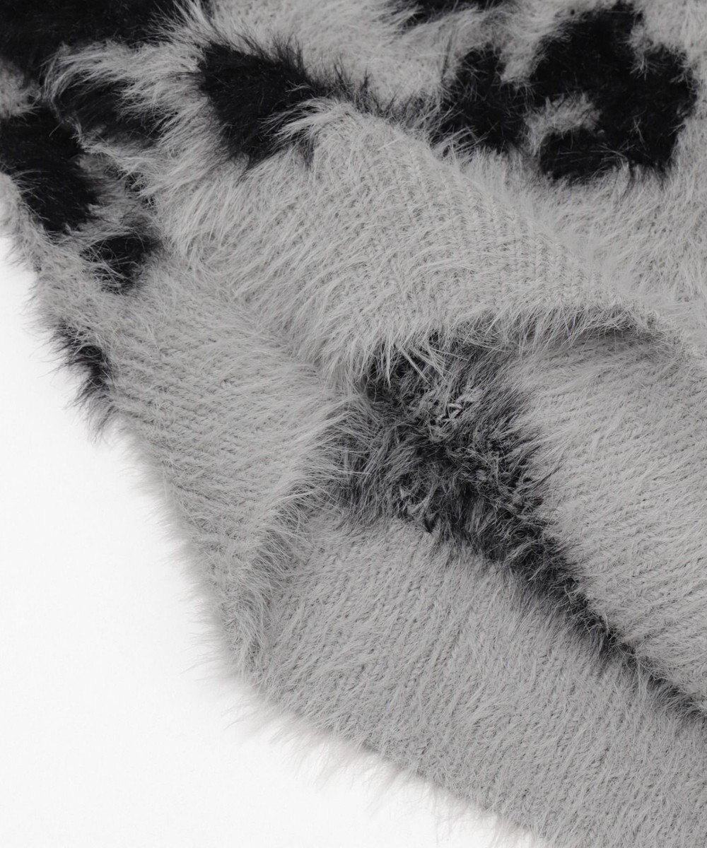 WEGO レオパードシャギーショートニット 