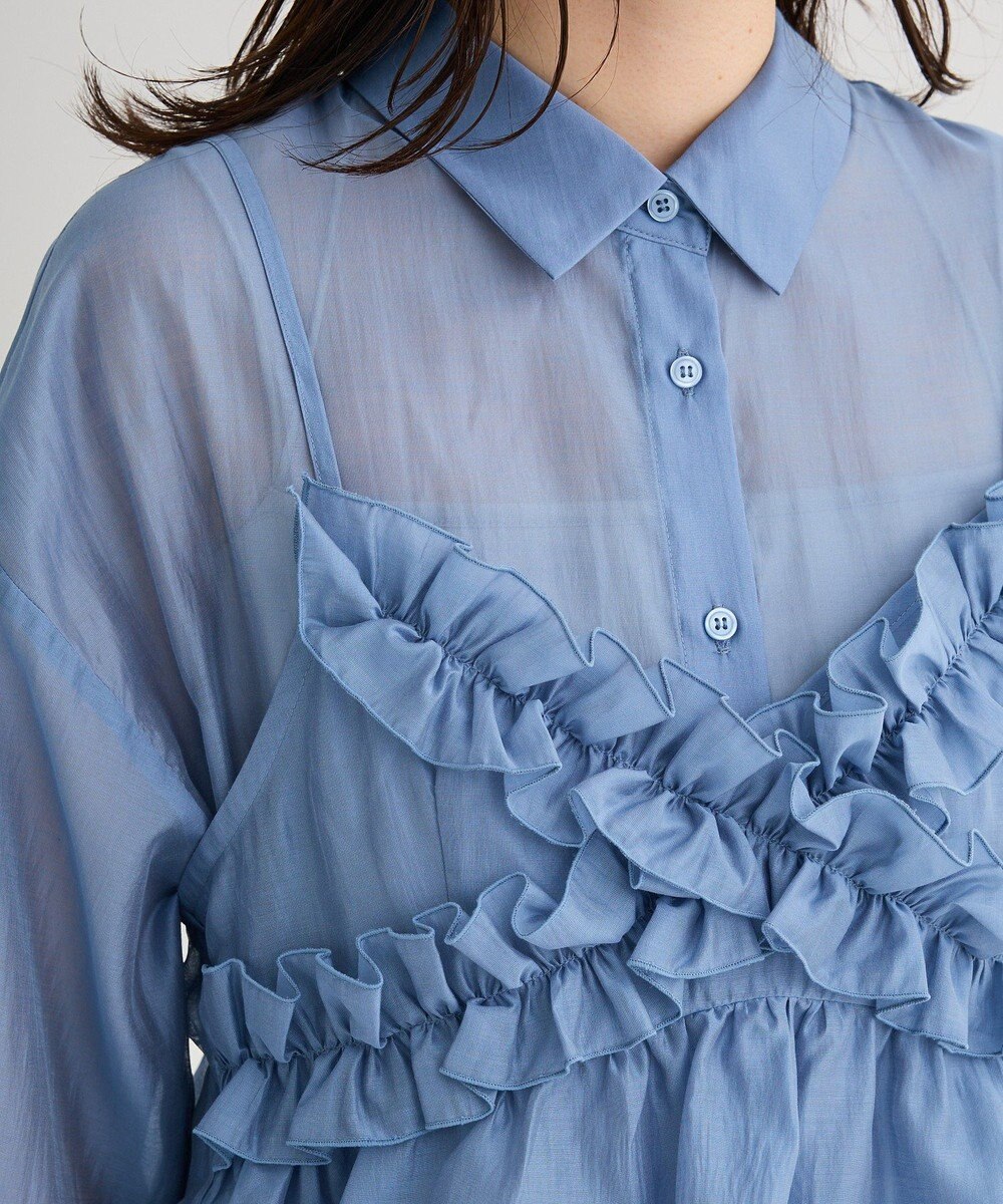 Green Parks 【WEB限定】ＳＥＴ２点フリルビスチェ＋シャツチュニックⅡ 