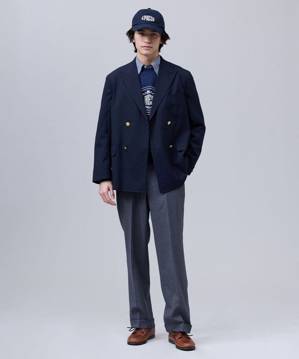 J.PRESS MEN 【J.PRESS ORIGINALS】【UNISEX】Wool Polyester Stretch Toropical 4B Blazer / Baggy-Fit 