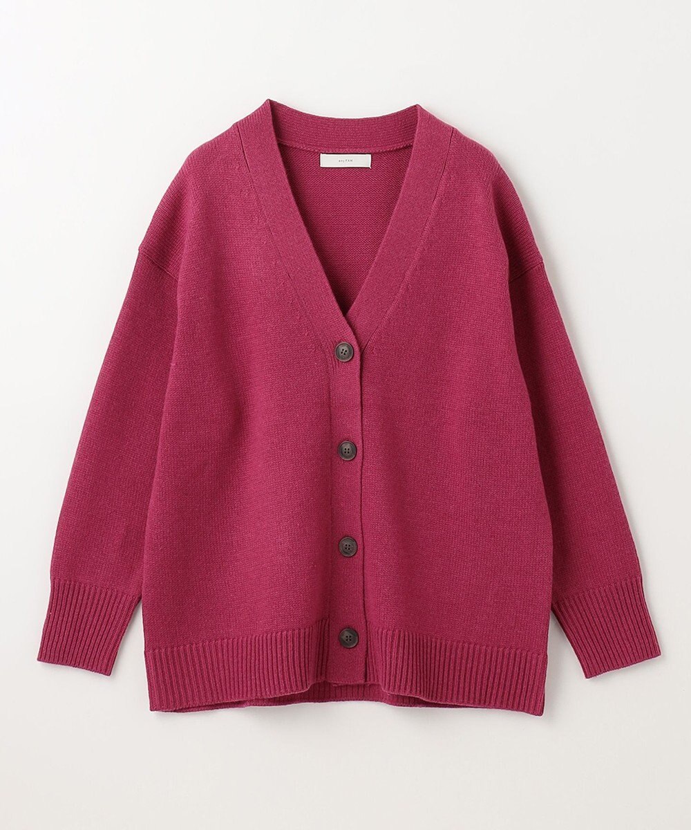 ANY 【洗濯機可】ラムウールVネック カーディガン 