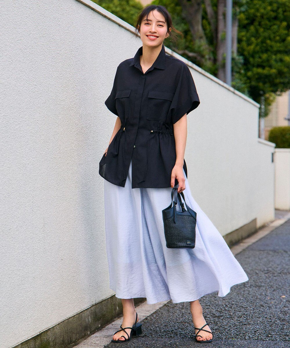 UNFILO ヴィンテージシアー ギャザーワイドパンツ 