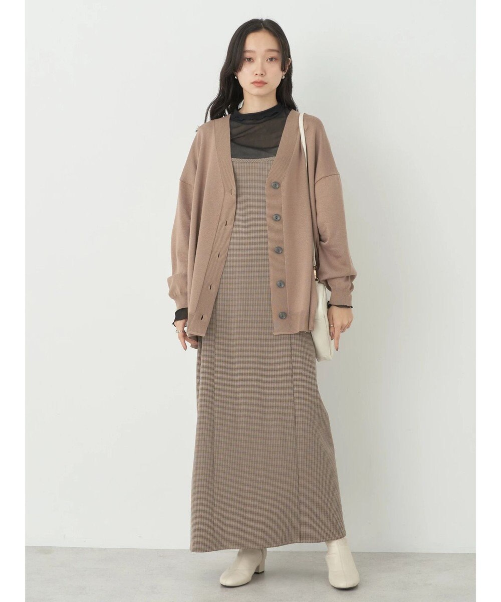 earth music&ecology サイドスリットルーズＶネックカーディガン 