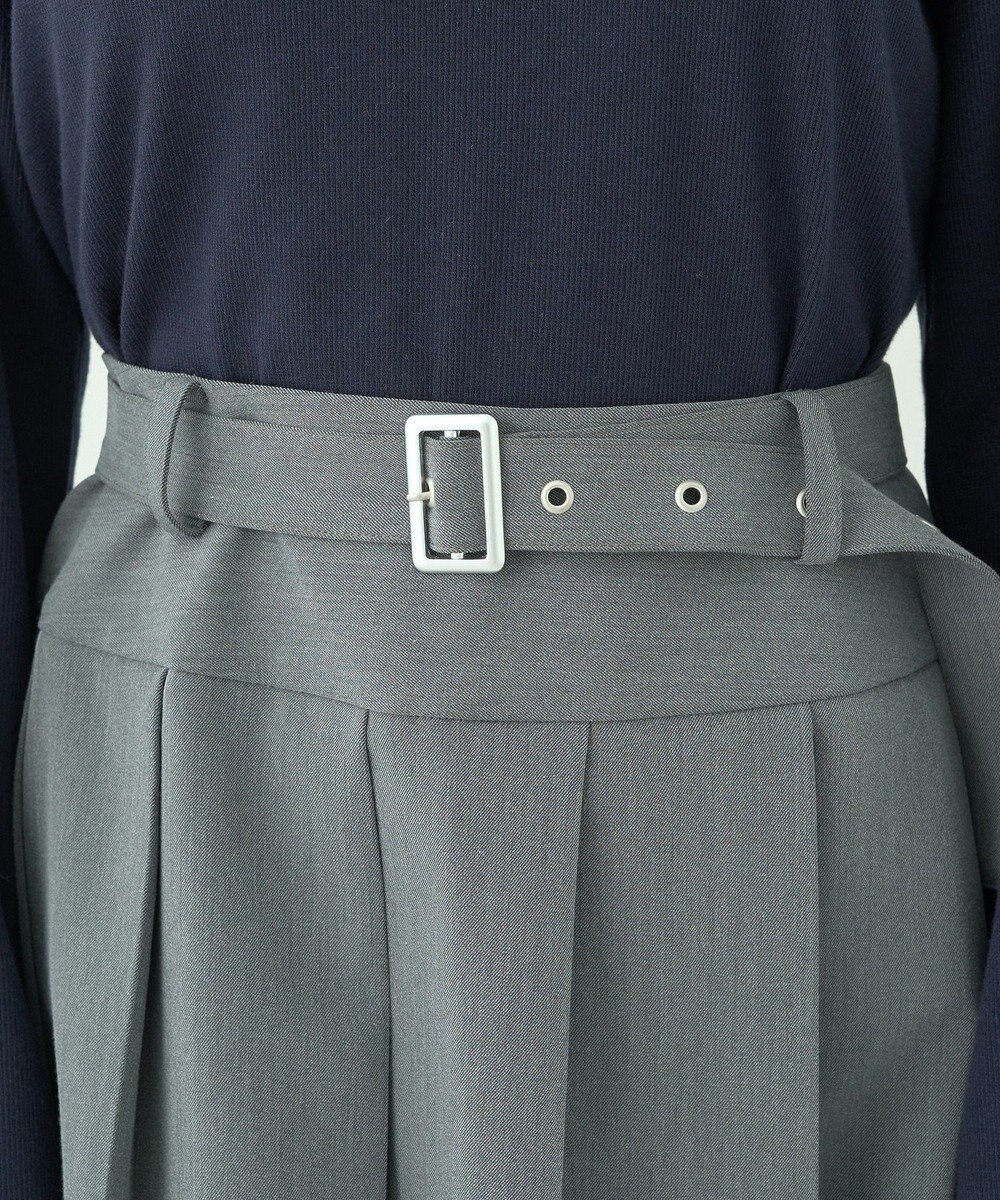 earth music&ecology ベルト付きプリーツミニスカート 