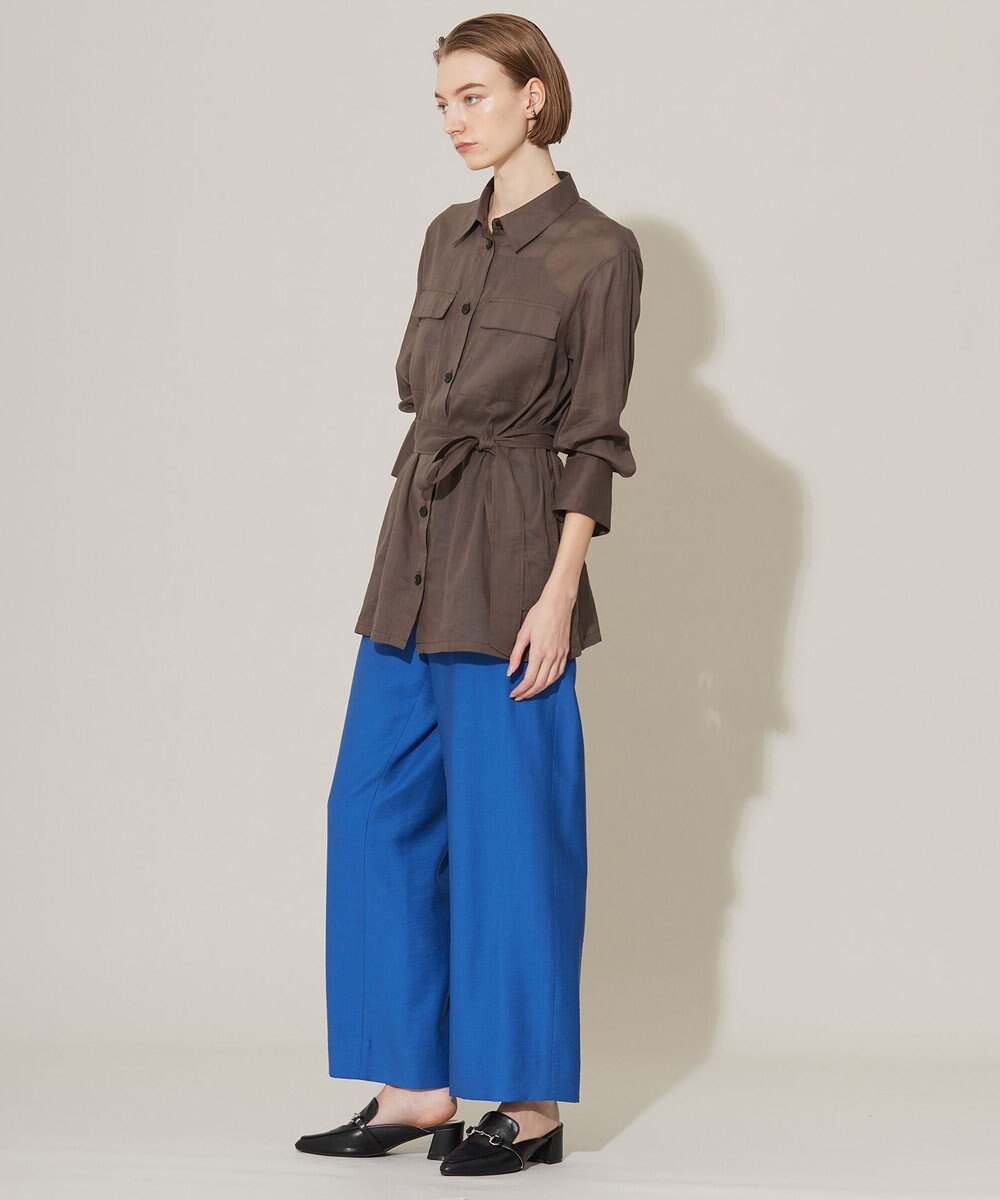 ICB 【洗える】ワッシャーツイル ワイドストレートパンツ 