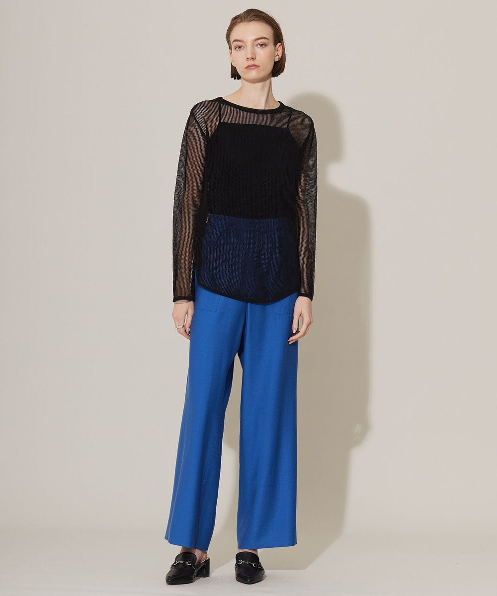 ICB 【洗える】ワッシャーツイル ワイドストレートパンツ 