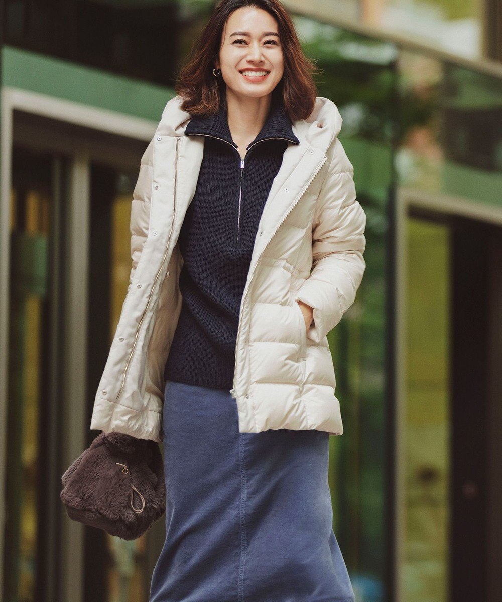 23区 L 【洗える】ウールコード ハーフジップ ニット 