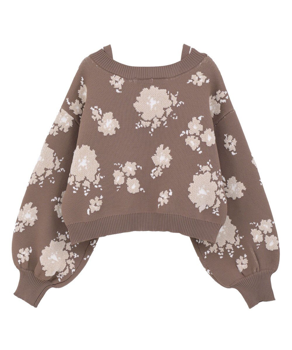 earth music&ecology SET2点フラワージャガードカーデ+ビスチェ 