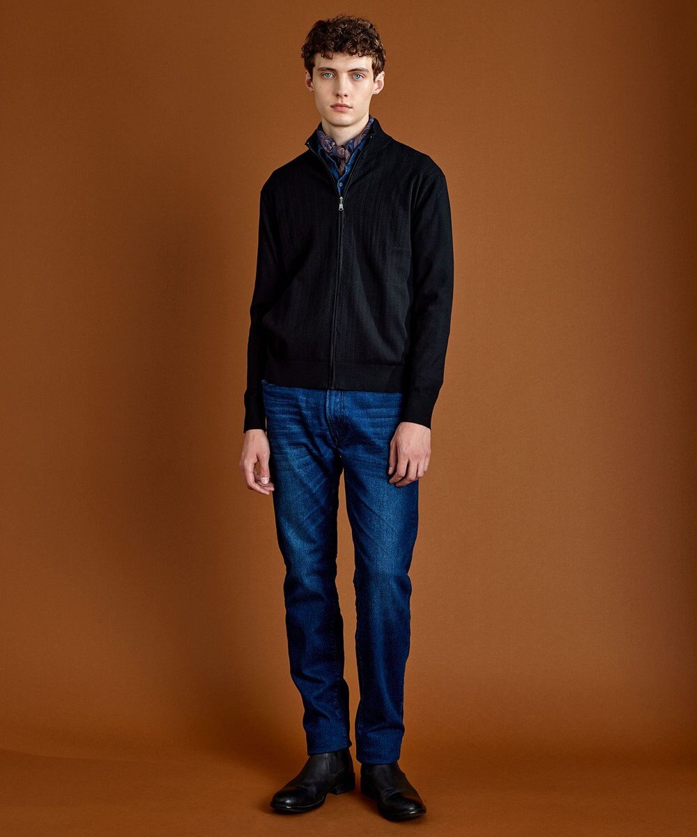 JOSEPH ABBOUD 【暖か起毛裏地付/ストレッチ】 レイヤード デニム パンツ 