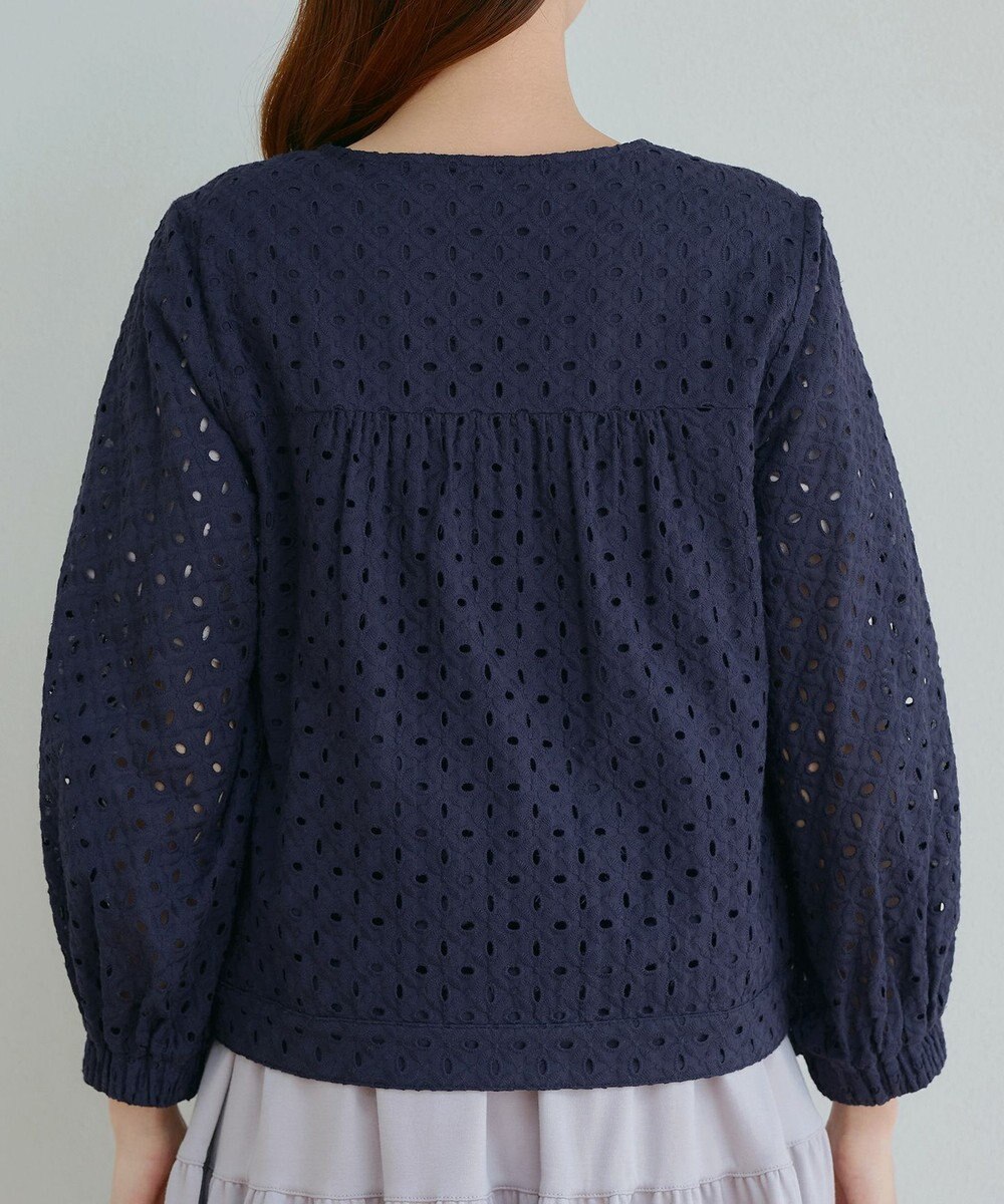 Tiaclasse L 【洗える】パンチングレースブルゾン 