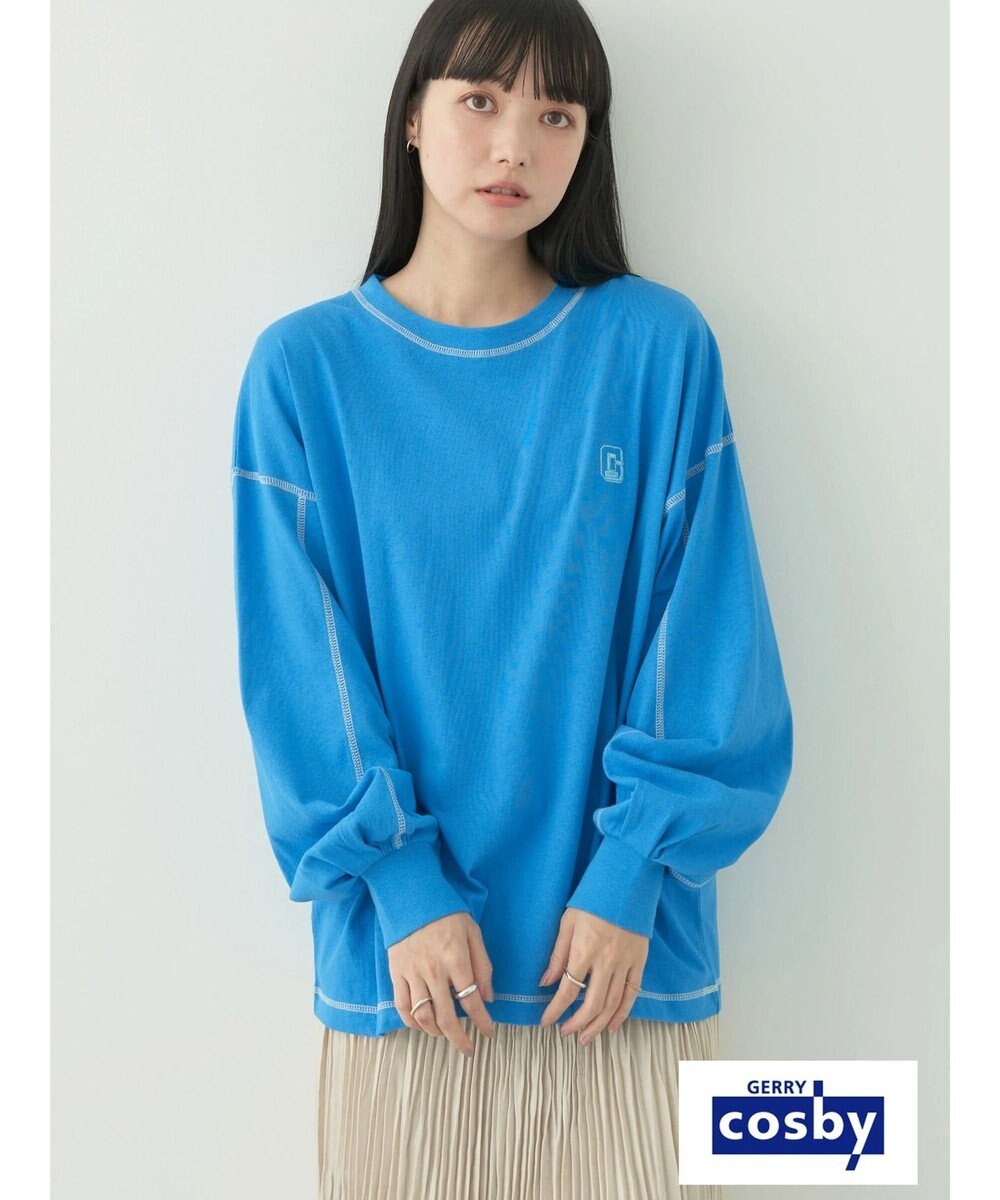 earth music&ecology Ｃｏｓｂｙ×ｅａｒｔｈ　配色ステッチロングＴシャツ 