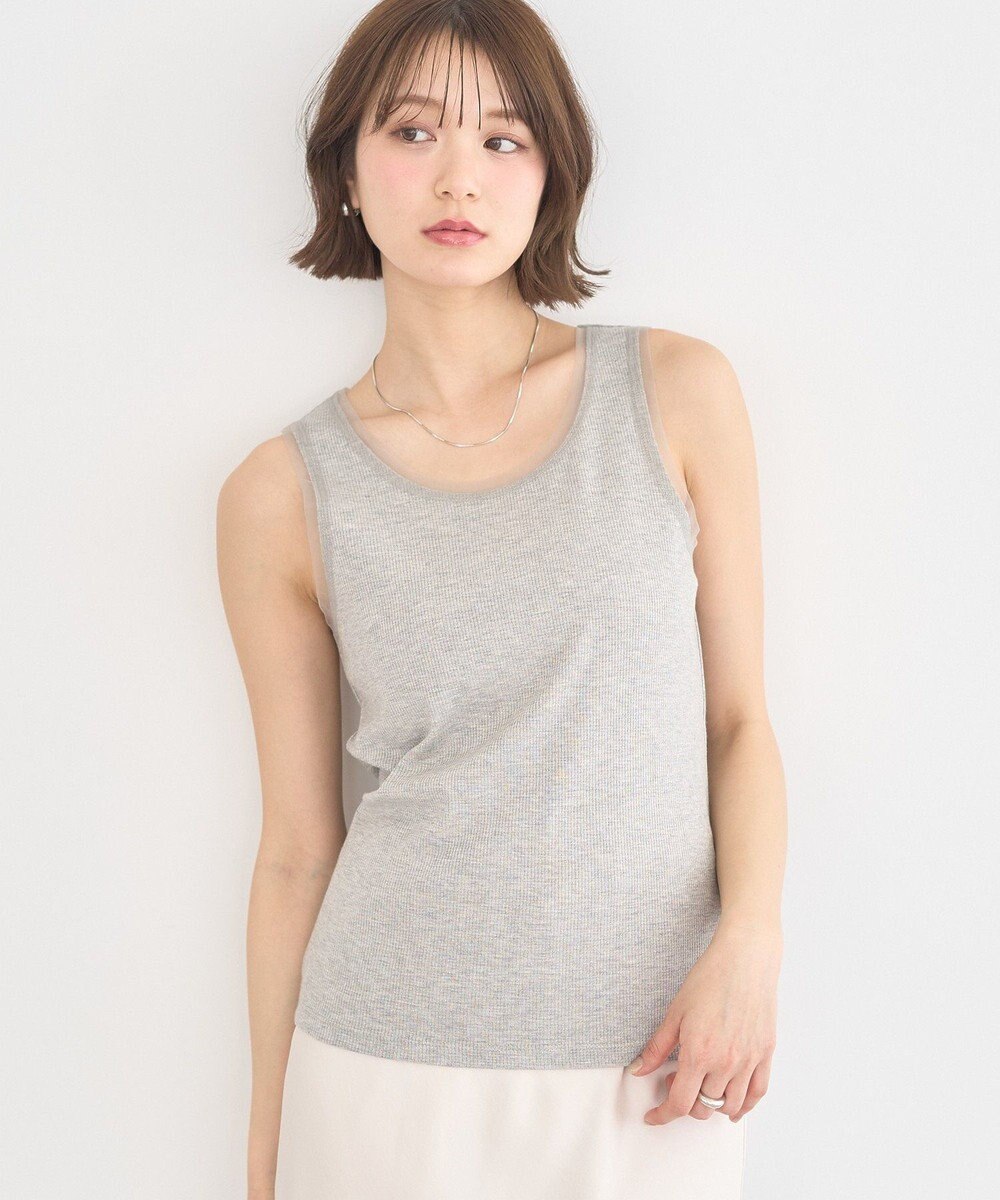 earth music&ecology エッジチュールラメテレコタンクトップ 