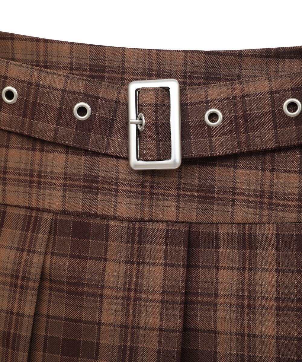 earth music&ecology ベルト付きプリーツミニスカート 